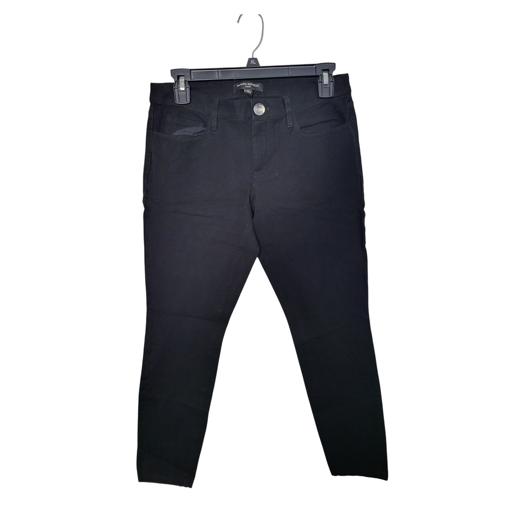 Banana Republic Sloan Pants Women 2S Black Slim Fit Mid Rise Stretch Workwear